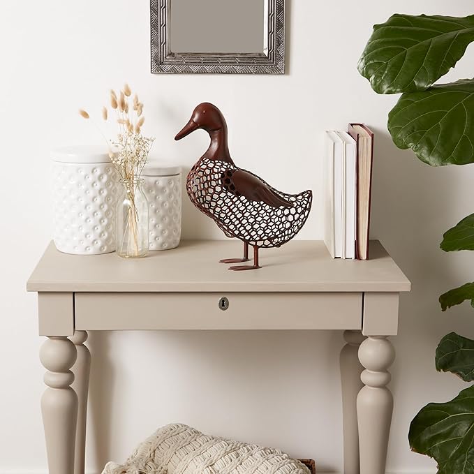 Accent Plus Chicken Wire Duck Sculpture Duck, 13x4.75x14.5