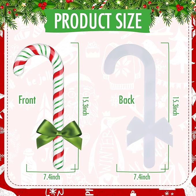 Glenmal 12 Pcs Christmas Yard Decor Outdoor Peppermint and Candy Cane Yard Decorations with Stakes Waterproof Xmas Garden Lawn Pathway Decorations Christmas Decor Outside(Red White, Red Green)