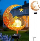 ZNYCYE Solar Lights Outdoor Decorative Moon Hummingbird Solar Stake Lights Mothers Day Gifts for Mom Women Grandma,Hummingbird Garden Decor Waterproof for Walkway, Yard, Lawn, Patio (Warm White)