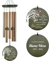 Personalized Sympathy Wind Chime, Condolence Gifts Wind Chimes for Outside, Memorial Wind Chimes Outdoor Deep Tone Sympathy, Memorial Bereavement Gifts for Condolences/Funeral, Product in USA