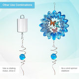 Gazing Ball Spiral Tail with 11inch Tail and 2inch Blue Glass Orb, Wind Spinner Stabilizer with Swivel Hook. Sun Catcher Rainbow Maker Hanging Decor for Garden Home Indoor Outdoor 13" H