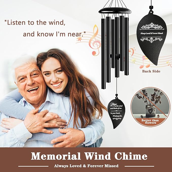 Soopau Sympathy Wind Chimes, 32'' Memorial Wind Chimes for Loss of Loved One Mother Father Miscarriage, Bereavement/Condolence/Funeral Gifts in Memory of a Loved One