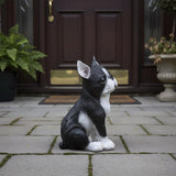 Tuxedo Bulldog Statues Outdoor Decorative, Dog Memorial Statue for Yard Lawn Patio Porch, Garden Pet Grave Marker Figures,