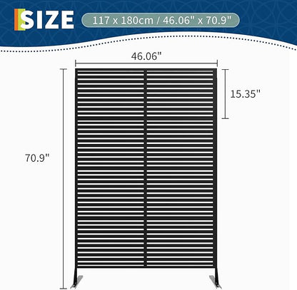 Decorative Metal Garden Fences –72" H Rust-Proof Scroll Design for Yard & Flower Bed Borders, Easy Snap-Together Installation, Outdoor and Indoor Privacy Panels for Patio, Pool, or Lawn,Black,2PCS