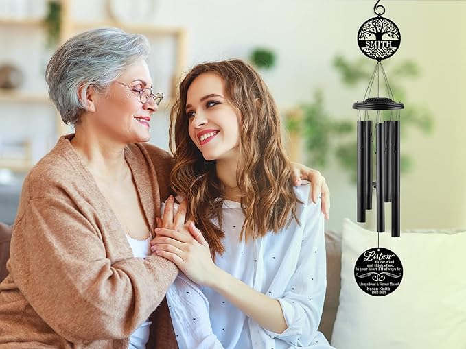 Wind Chimes for Outside, Sympathy Gifts for Loss of Loved One, Personalized Sympathy Wind Chimes, Memorial Gifts for Loss of Father, Windchimes in Memory of a Loved One Rememberance Gift for Loss