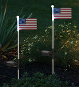 Regal Art & Gift Americana Flag Solar Stake Set of 2 – Decorative Patriotic LED Garden Lights, Weather-Resistant Metal and Acrylic Outdoor Landscape Path Decor for Yard and Patio – Flag
