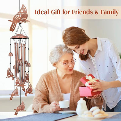 Cardinal Wind Chimes for Outside,Cardinal Gifts for Women/Men/Sympathy Gift/Memorial/Festival Birthday Gifts Metal windchimes Outdoors/Indoors,Patio Decor,Garden Decor,Yard,Home,Porch