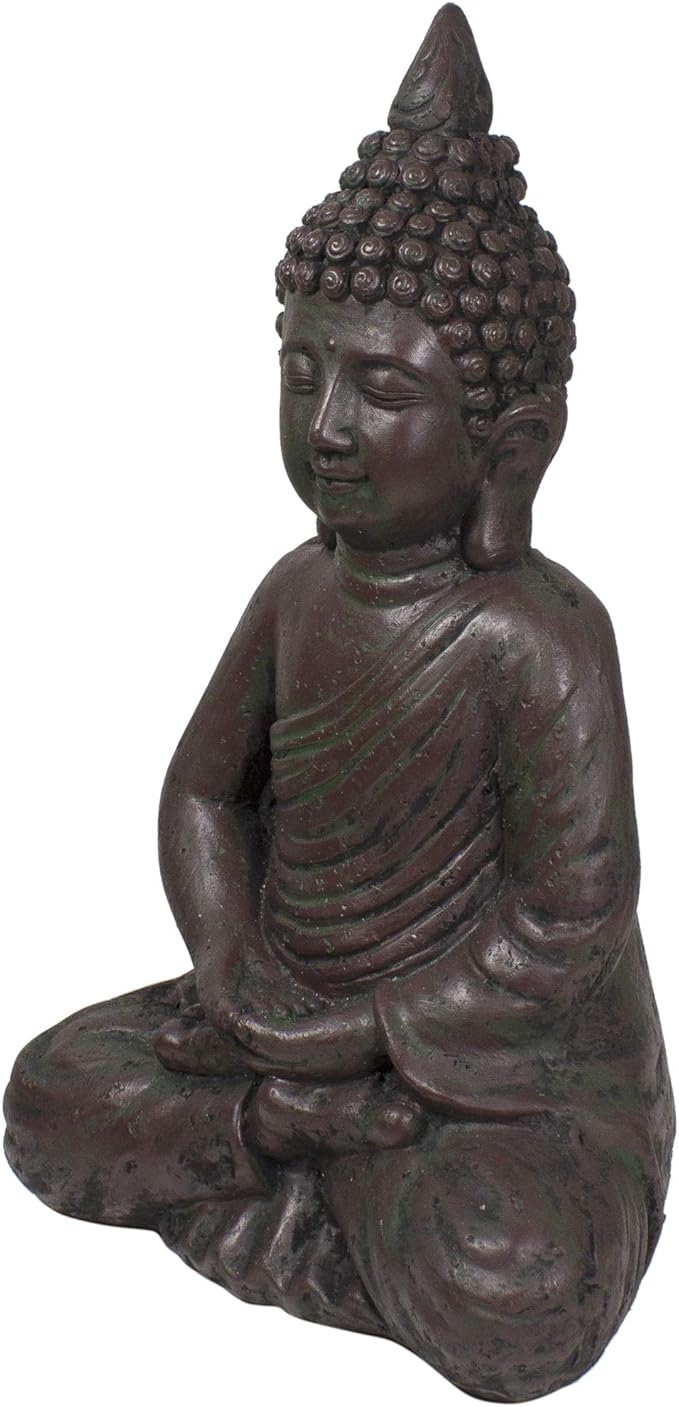Northlight 17.5" Dark Brown Meditating Buddha Outdoor Garden Statue