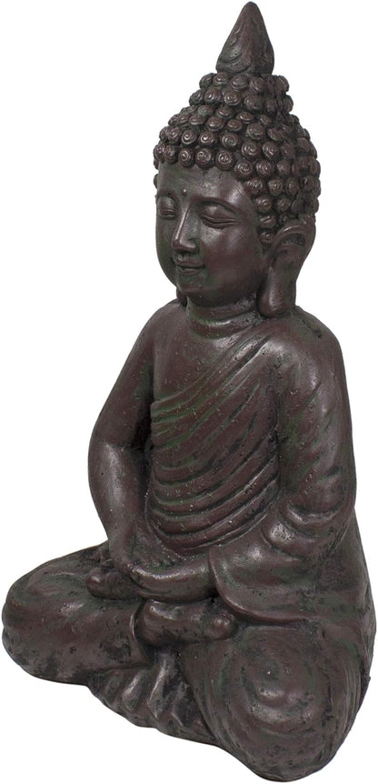 Northlight 17.5" Dark Brown Meditating Buddha Outdoor Garden Statue