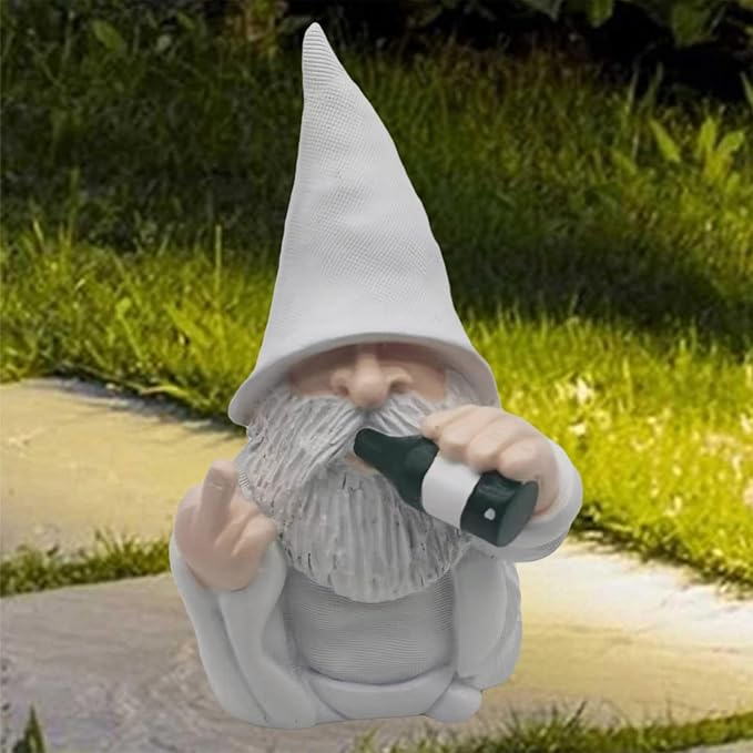 MINICAR Drinking Gnome Statue, Funny Outdoor Garden Yard Lawn Sculpture Decoration Home Decor Naughty Gifts, 6.3 Inch Tall