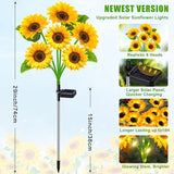 ostritec Sunflower Solar Lights Outdoor Decor, 4 Pack Solar Garden Decor 24 Waterproof Solar Sunflower Outdoor Lights for Garden Patio,Flower Bed, Pathway, Gift for Women, Mom, Grandma