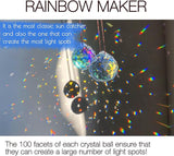 2PCS 4cm Ball Crystal Sun Catcher Prisms, stino Hanging Suncatchers with Glass Prism, Rainbow Maker for Windows, Home, Room, Garden Decor (1, Ball ABColor 2Pcs)