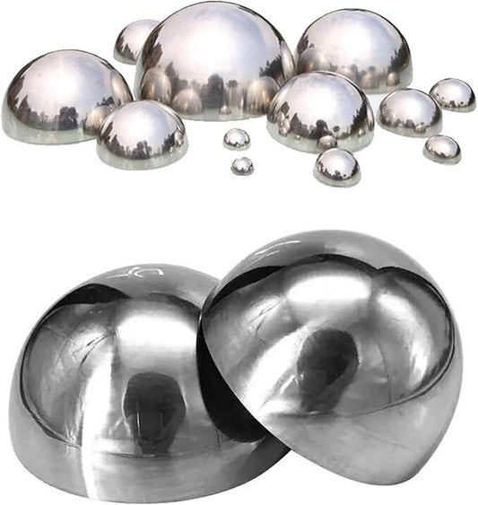 6pcs Hollow Hemisphere Ball Gazing Ball Half for Outdoor Decoration Shopping Mall Decor Wall Decorated (Silver)