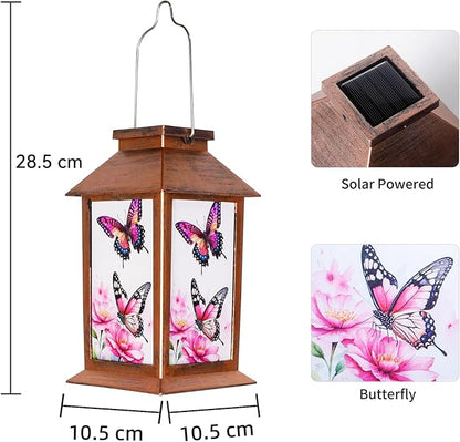 Butterfly Solar Lamp - Waterproof Hanging Solar Light for Outdoor Courtyard is a Special Gift for mom, Grandma, Sisters and Women on Christmas, Mother's Day and Thanksgiving