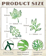 Putuo Decor 3Pcs Leaf Wall Art Metal Botanical Wall Decor, Tropical Nature-Inspired Wall Plant Decor for Living Room, Bedroom, Bathroom, Home Decor(Green)