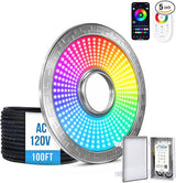 Pond Fountain Aerator Lights, RGB LED Color-Changing Aerator Floating Fountain Light, AC 120V, 100ft Cable with Controller, APP & Remote Control, IP68 Waterproof, Compatible with Most Pond Aerators