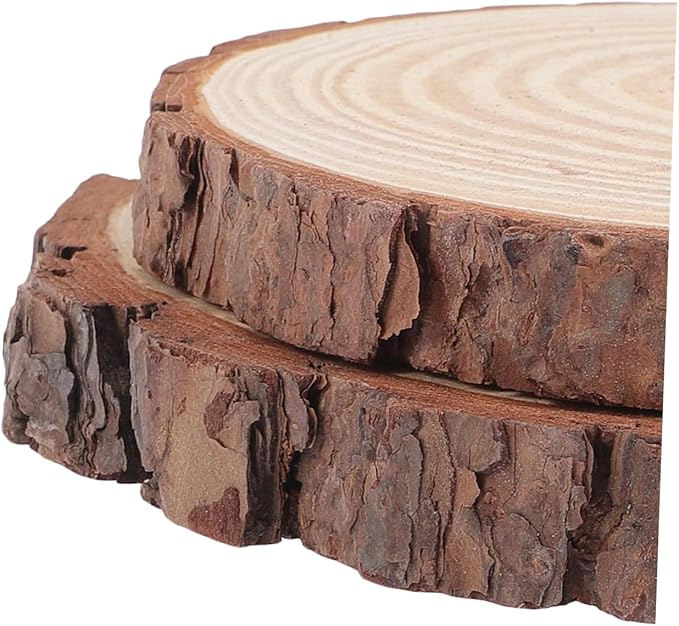 LIOOBO 2pcs Garden Walkways Outdoor Wood Stepping Stones Decorative Garden Paver