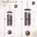ASTARIN 36" Large Deep Tone Personalized Name Sympathy Wind Chimes, Printing in USA Cardinal Memorial Wind Chime for Loss of Mother Father Loved One, Bereavement Condolence Gifts Decor Outdoor