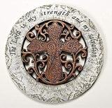 Roman Giftware Inc., Garden Collection, 12" D Cross Bronze Stepping,Religious, Inspirational, Durable (12x1x12)