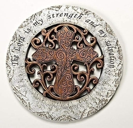 Roman Giftware Inc., Garden Collection, 12" D Cross Bronze Stepping,Religious, Inspirational, Durable (12x1x12)