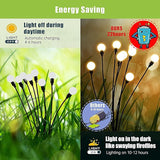Flumy Solar Garden Lights Outdoor - 4 Pack 32 LED Firefly Lights Waterproof, Garden Decorations for Yard Patio Pathway Lawn Outside, Unique Gifts for Grandma Women, Solar Decor Warm White
