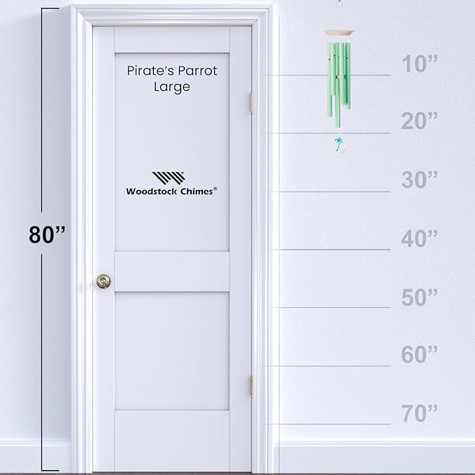Woodstock Wind Chimes Margaritaville Mint Green Palm Wind Chime Medium (24") Tropical Windchime, Decor for Outside Patio Porch Sunroom or Garden Décor