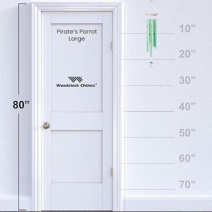 Woodstock Wind Chimes Margaritaville Mint Green Palm Wind Chime Medium (24") Tropical Windchime, Decor for Outside Patio Porch Sunroom or Garden Décor