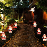 Christmas Decorations Outside, 7Ft Christmas Santa Pathway Stake Lights with 4 C7 Bulbs, Stake, Connectable Waterproof Driveway Markers Lights for Outside Path Garden Decor Holiday Yard Patio