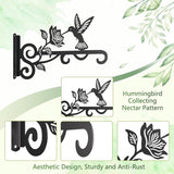 4-Pack Aesthetic Plant Hangers Outdoor – 10 Inch Metal Hanging Plant Bracket with Beautiful Hummingbird Pattern – Anti Rust Plant Hooks for Hanging Plants, Bird Feeder, Windchime, Lantern