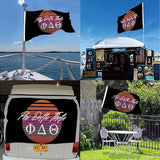 Swono Phi Delta Theta Synth Wave Elements Circle Sun Moon Outdoor Garden Flag - 3x5ft