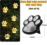 3pcs-Solar Paw Print Lights, Wireless of Cat Dog Animal Solar Lights Outdoor Garden Decor, IP55 Waterproof LED Yard Path Light, New Home Birthday Easter Gift for Pet Lovers (Warm Light)
