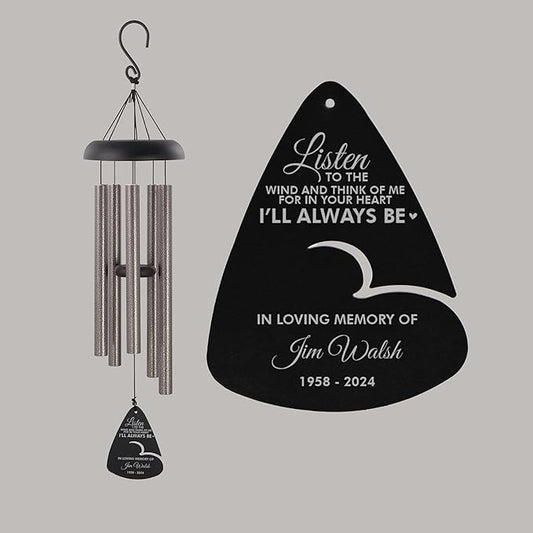 Personalized Listen to The Wind Memorial Wind Chime (21" Black)