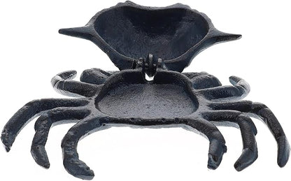 Top Brass Blue Crab Key Hider Figurine - Cast Iron with Secret Compartment - Indoor Trinket Box/Outdoor Garden Statue