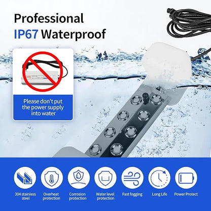 Ultrasonic Mist Maker 12 Head Mist Maker Fogger 9000ml/H Ultrasonic Mister Fogger 400W Atomizer Pond Fogger IP67 Waterproof Fog Mist Machine with Float for Garden Rockery Halloween Decor (12 Heads)