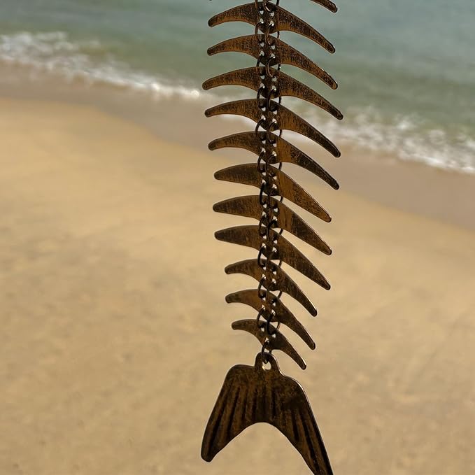 Fish Wind Chime, Durable Metal Fish Windchimes, Sound Crispy and Pleasant, Melodic Tones - Ideal for Patio, Garden, Porch, Yard, Balcony, and Poolside Ambiance