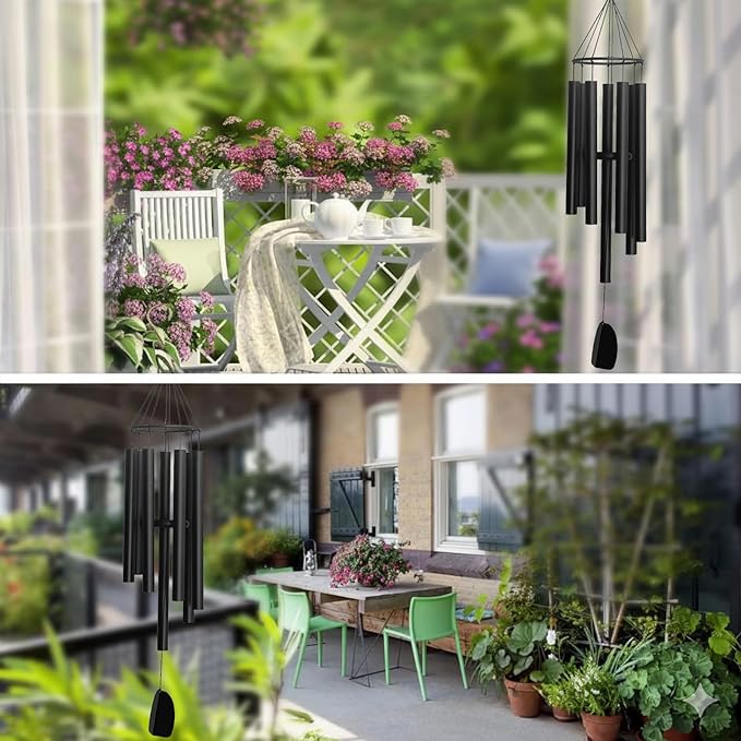 Wind Chimes for Outside Deep Tone, 47" Large WindChimes with 7 Tubes, 100% Rustproof Aluminum, Memorial Gift or Garden, Patio, Porch and Outdoor Décor