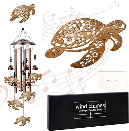 Sea Turtle Wind Chimes Gifts - Turtle Gifts for Men Women Mom Grandma, Sea Animal Wind Chimes for Outside, Birthday Housewarming Christmas Idea, Garden Patio Yard Decor