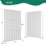 72" H×47" W Metal Privacy Screen Outdoor Privacy Screen Freestanding, Outdoor Privacy Screens and Panels for Patio Lawn Deck(Consists of 3 Panels)