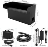 AquaMiracle All-in-1 Pond Waterfall Kit with LED Lights, 12" Stainless Steel Spillway with 660GPH Water Pump, Lighted Waterfall Fountain Outdoor for Water Garden, Backyard, Pool