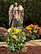 K KILIPES 26" H Antique Metal Angel Garden Statue Outdoor Yard Art Lawn Ornaments, Gifts for Mom Grandma Women