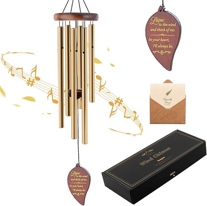 Soopau Wind Chimes for Outside, 30" Wooden Sympathy Wind Chimes Memorial Wind Chime for Loss of Loved One Mother Father, Sympathy Gift Home Decor Outdoor Garden Patio