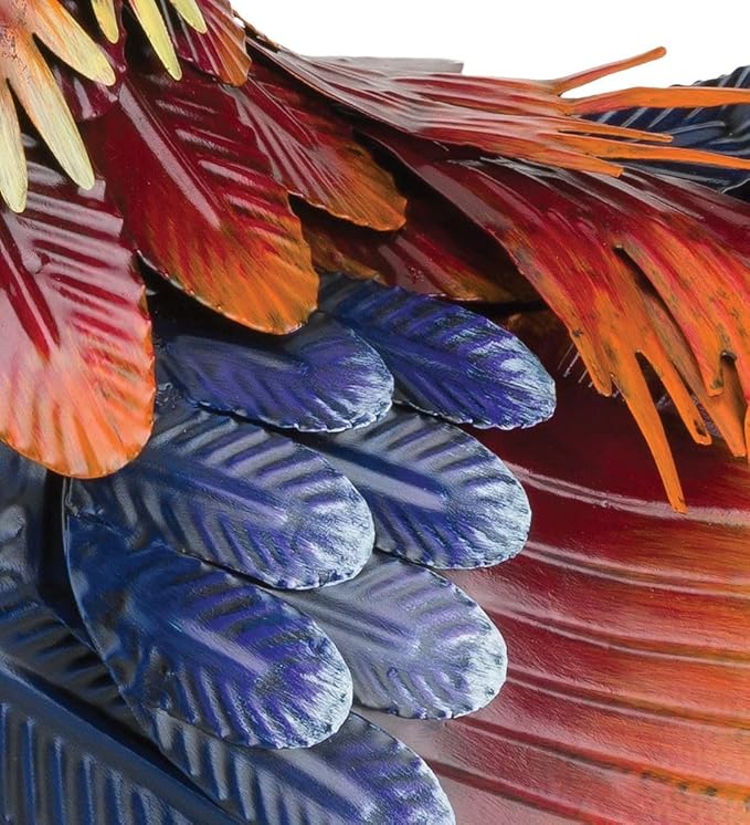 Regal Art & Gift Handcrafted Metal Rooster Statue, Weather-Resistant Farmhouse Yard Art, Indoor/Outdoor Garden Sculpture, Detailed Feather Design, Decorative Bird for Home & Garden, Arroyo, 16" Height