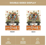 AVOIN colorlife Give Thanks Thanksgiving Garden Flag 12x18 Inch Double Sided Outside, Gobble Turkey Truck Rustic Yard Outdoor Flag