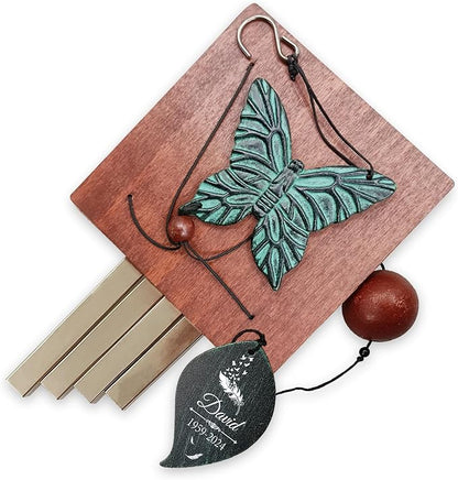 ASTARIN Cardinal Memorial Wind Chimes, Personalized 26" Small Metal Symphthy Wind Chime, Bereavement Gift for Loss of Loved One Father Mother, Dragonflie Damselflie Decor for Outside Patio Garden