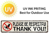 Please Be Respectful Sign No Dog Pooping or Peeing Sign for Yard | Dog Sign Industrial Warning Signs for House Lawn Outdoor Metal Decor, 4x16 Inch Tin Sign