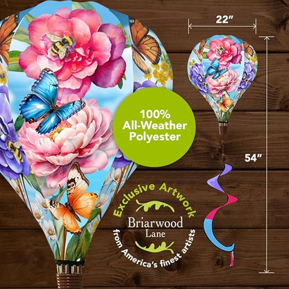 Briarwood Lane Butterflies and Peonies Hot Air Balloon Spinner