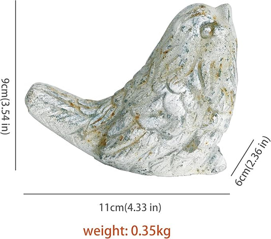 BIG FORTUNE Outdoor Bird Statues Bird Decor Figurines for Home Cement Bird Sculpture for Patio Yard Lawn Ornament, Indoor Outdoor Stone Bird Decorations Statue 1pc
