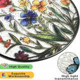 Colorful Flowers Stained Glass Suncatcher for Windows - Vibrant Sun Catchers Indoor Hanging Decor, Floral Gift for Women, Plant Lovers, Housewarming, Birthday, Mother's Day or New Home Celebration