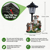 Bulldog Solar Lights Outdoor Garden Decor Waterproof Resin Dog Statues Yard Art Gifts Patio Lawn Pathway