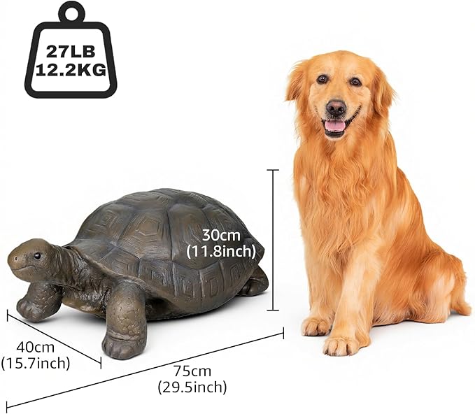 SKYFIRE Large Turtle Statues for Garden - 29.5' x 15.7' x 11.8' Fiber Reinforced Concrete Figurines, Garden Sculptures & Statues for Outdoors, Lawn, Yard, Indoor - Tortoise Outdoor Decor